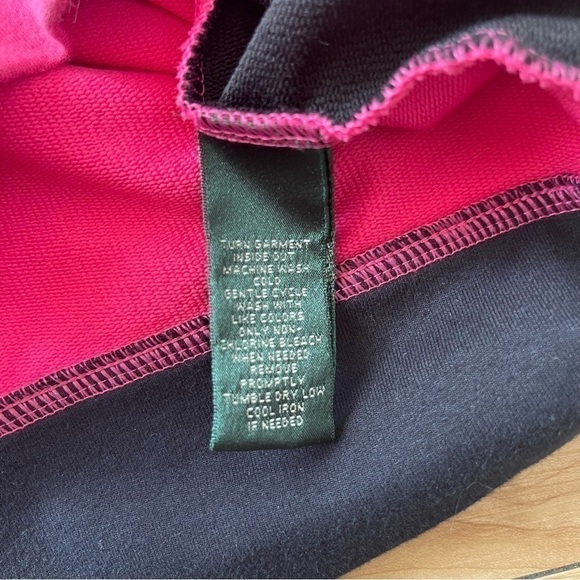 L-RL Lauren Active Colorblock Full Zip Long Sleeve Hidden Hood Jacket - Picture 12 of 12